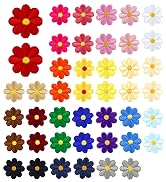 LEEFONE 44 PCS Sunflower Flower Iron On Patch Sew-on Patches Embroidered Applique Decoration Patc...