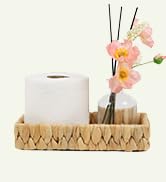 Bathroom Tray Countertop, 10 Inch Water Hyacinth Bathroom Basket, Toilet Tank Bathroom Vanity Tra...