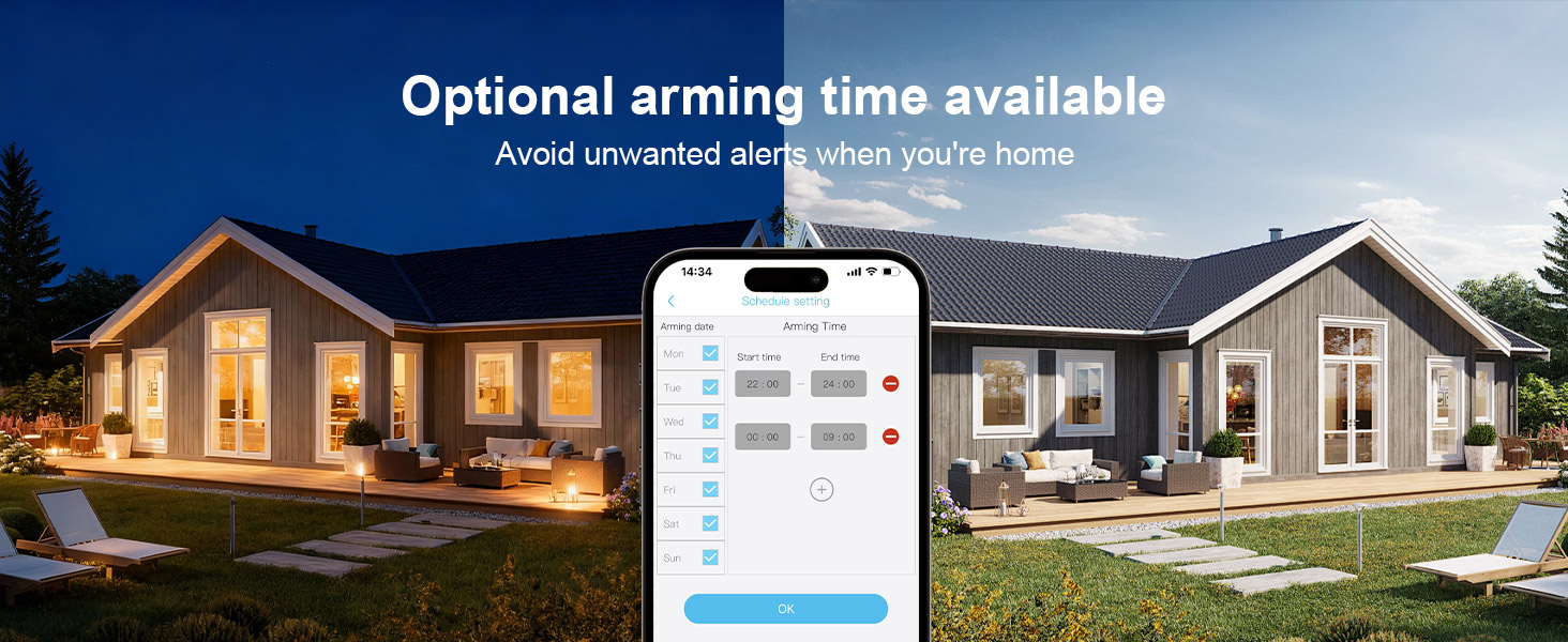 Customizable security camera working time