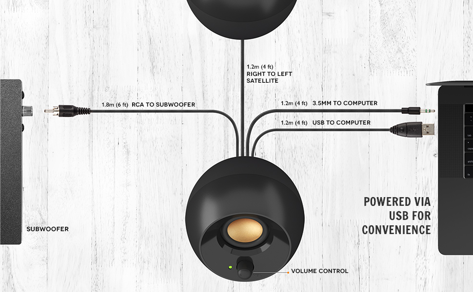 Powered via USB for convenience