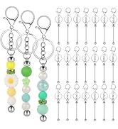 CXIIPOL 22 Pack Beadable Keychain Bars DIY Blank Beadable Keychains Creative Customized Keychains...