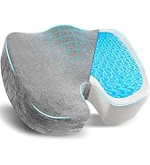EcoNour Thick Gel Seat Cushion for Pressure Relief -Grey| Tailbone Pain Relief Cushion for Sciati...