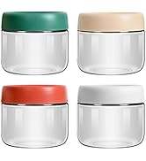 4-pack 10oz glass jar with screw lid for overnight oats condiment salad dressing sauce baby food ...
