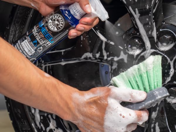 Spray on, scrub off automotive detailing supplies