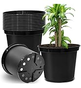 BTPLASTIK 3 Gallon Nursery Pots, 10 Inch Thickened Plant Pots with Drainage Holes, Plastic Round ...