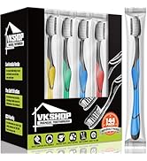 VKshop 144 Pack Cheap Travel Toothbrushes and Soft Carbon Toothbrush, Reusable Travel Toothbrushe...