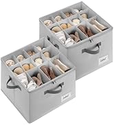 Cupic Cupid Shoe Organizer, Fits up to 16 Pairs, Shoe Cubby Storage Containers for Closet with Cl...