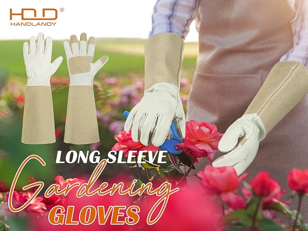 Long Sleeve Leather Rose Pruning Gloves for Men Women Thorn Proof Gardening Gloves Gift Gardeners