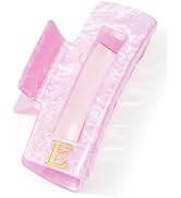 ACECHA Christmas Gift for Daughter Sister - Cute Pink Initial Hair Claw Clip, Fashion Durable Per...