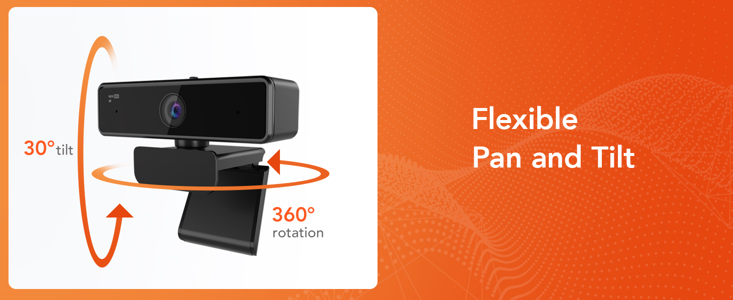 V11 2K Webcam for PC, 1080P 60FPS FHD Web Camera with Microphone&Privacy Cover, USB Plug&Play