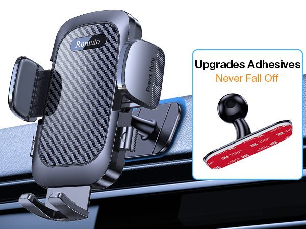 Adhesive car phone holder