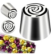 Hendiy Extra Large Piping Tips, Large Russian Piping Tips Stainless Steel Flower Frosting Nozzles...