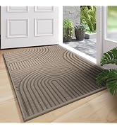 QiCaiJia Front Door Mat 24''x35'', Absorbent Muddy Dirt Resist Washable Non Slip Low-Profile Indo...