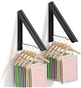 BAKON 2 Pack Clothes Drying Rack Foldable Collapsible, Folding Laundry Rack Wall Mounted Retracta...