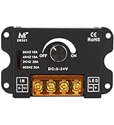 RGBZONE LED Dimmer, Frequency Adjustable, DC 5V/12V/24V 30A PWM Dimming Controller, Single Channe...