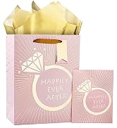 Loveinside Wedding Gift Bag with Tissue Paper, Gift Tag and Greeting Card for Wedding, Birthday, ...
