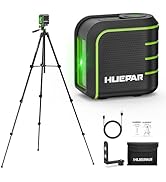 Huepar Laser Level with 60" Tripod, Rechargeable, Self Leveling Lazer Leveler Tool, Green Cross L...