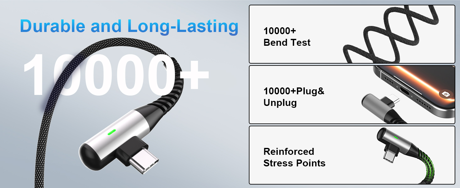 60W USB C to USB C Cable 16FT extra long Type c iphone Charger Cord
