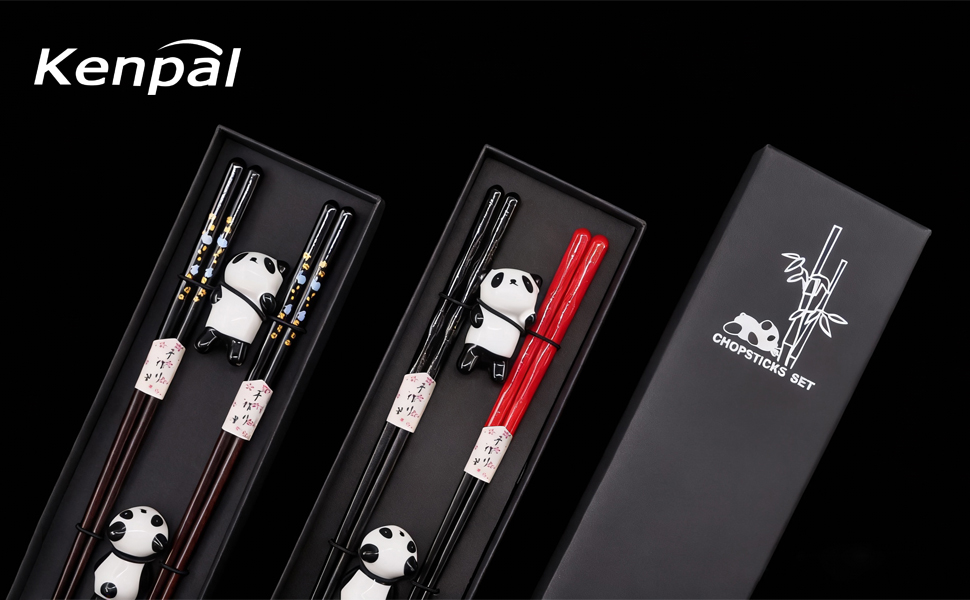 chopsticks reusable with panda holder