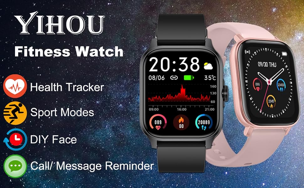 yihou fitness tracker fitness watch heart rate monitor watch blood pressure watch step tracker