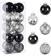 Christmas Ball Ornaments Set, 20ct Large Clear Black Shatterproof 80mm/3.15" Christmas Ornaments ...