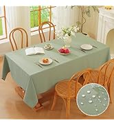 Alsoo Table Cloth Rectangle Table, 60X75 Inch Linen Textured Table Cloth Waterproof Spill-Proof T...