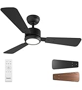 Ensenior 42 Inch Ceiling Fans with Lights and Remote, Small Bedroom Ceiling Fan with 3 Reversible...