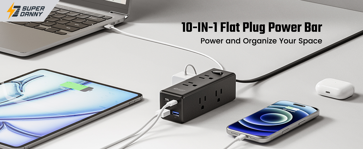 Flat Plug Power Strip