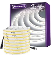 HitLights COB LED Strip Lights Cool White 5000K 16.4FT UL-Listed High Lumen High Density LED Tape...