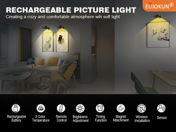 picture frame light for wall with remote timer dimmable magnetic motion sensor wall sconces