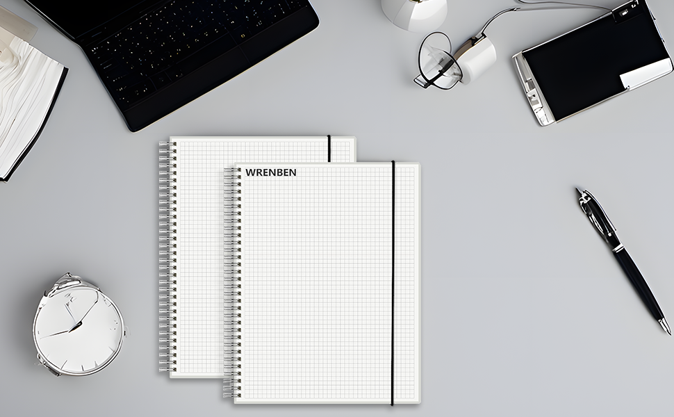 A4 Graph Paper Grid 8.5 x 11 Spiral Notebook 120gsm