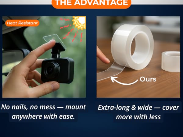 Cover more with less effort because our nano tape is wider thicker and longer than competitors'