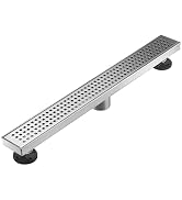 AVSIILE Linear Shower Floor Drain, Brushed Nickel 24 Inch 304 Stainless Steel Bathroom Drains Kit...
