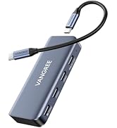 4-Port USB C Hub with 4K@60Hz Displayport, 3 USBC 3.2 10Gbps Ports, 100W Power Delivery, Detachab...