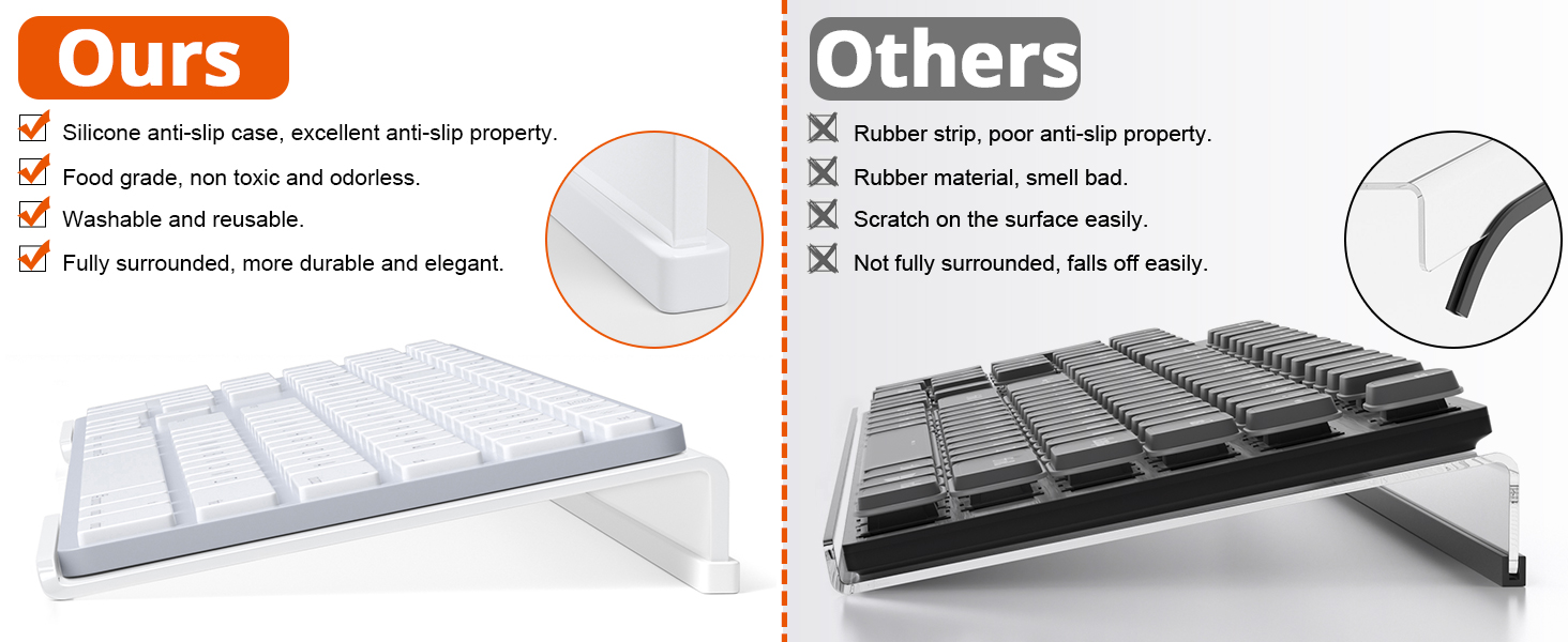 Acrylic Tilted Computer Keyboard Holder