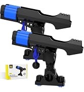 2-in-1 Fishing Rod Holder for Boat Kayak Rod Holder Track Deck Mount, Secure Fishing Pole Holders...