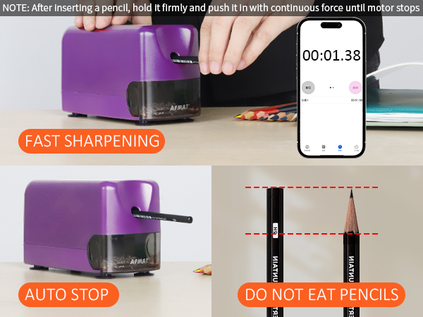 AFMAT PSD3 Pencil Sharpener Auto Stop