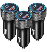 USB C Car Charger 3Pack, OKRAY 36W Fast Charging PD3.0+QC3.0 Dual Port Car Phone Charger Type C+U...