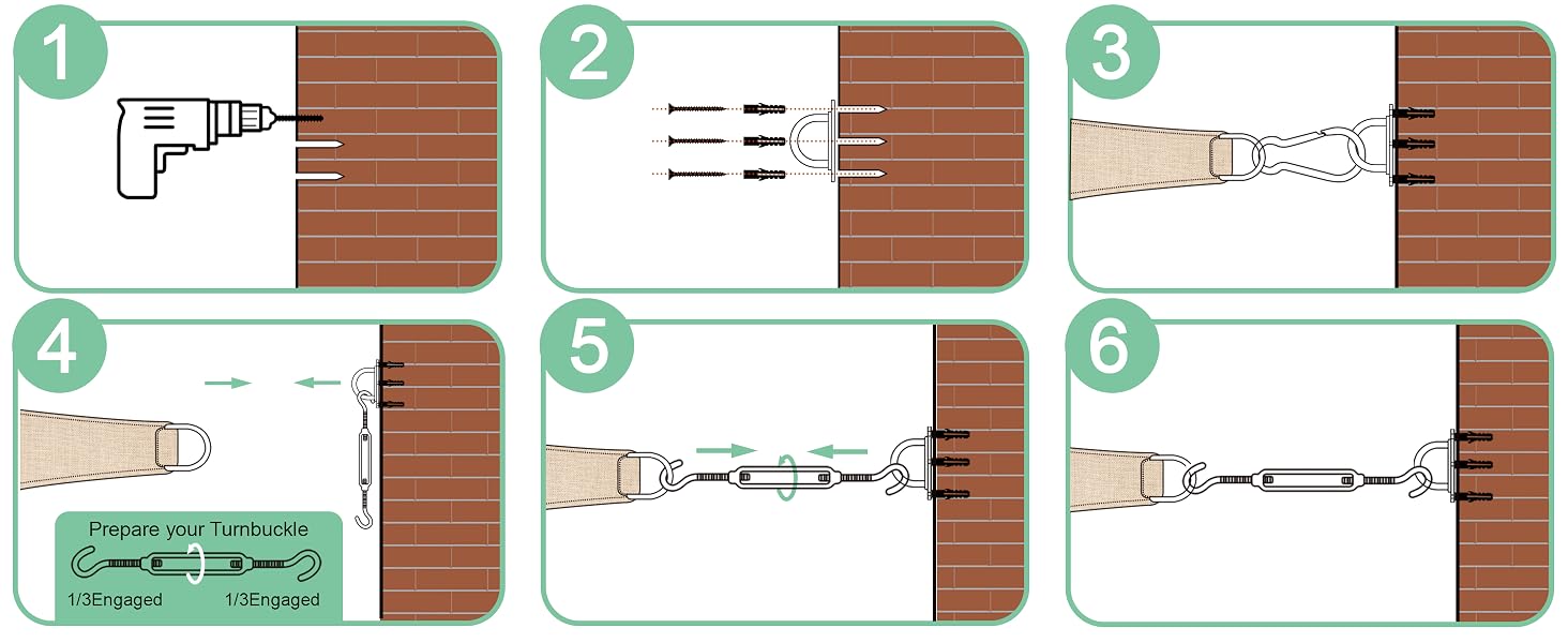 Shade Sail Hardware Kit, ideal for any outdoor area and a top choice for reliable shade solutions