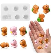 Cute Tiny Capybara Figurines Resin Silicone Mold Micro Dollhouse Animal Epoxy Casting Mold for DI...