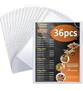 Menu Covers 8.5 x 11, 36 Pack, 2 View Restaurant Menu Covers, All Clear Vinyl Menu Sleeves, Menu ...