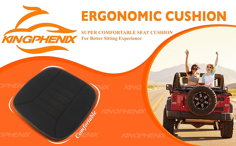 Premium Car Seat Cushion with 1.2 Inch Comfort Memory Foam, Ideal for Car and Office Chair Use