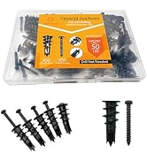 100PCS Zinc Self-Drilling Drywall Anchors, 50 Heavy Duty Hollow Metal Wall Anchors and 50#8 x 1-1...