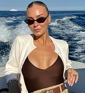 Colrea Retro Oval Sunglasses for Women Small Cat Eye Sun Glasses Womens Trendy Y2K Narrow Shades ...