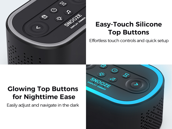 When the night light is turned on, the top button will illuminate as well.