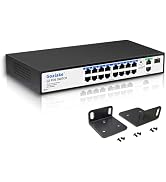 19-Port Ethernet PoE Switch, 16 Port PoE Switch 16 PoE+ Ports @240W, 2 Uplink Gigabit Ports + 1 C...