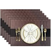 Aofmee Placemats, Place Mats Set of 6, Heat Resistant Table Placemats, Washable PVC Table Mats, W...