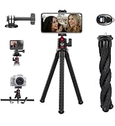 Famall Flexible Phone Tripod for GoPro, Mini Camera Stand with Remote, 1/4'' Screw with Phone Hol...