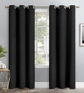 black curtains