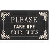 Welcome Mat Outdoor Entryway Please Take Off You Shoes Mats for Front Door with Rubber Backing Do...